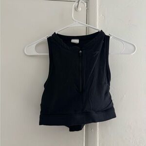 Gymshark Midnight Black Zip Sports Bra